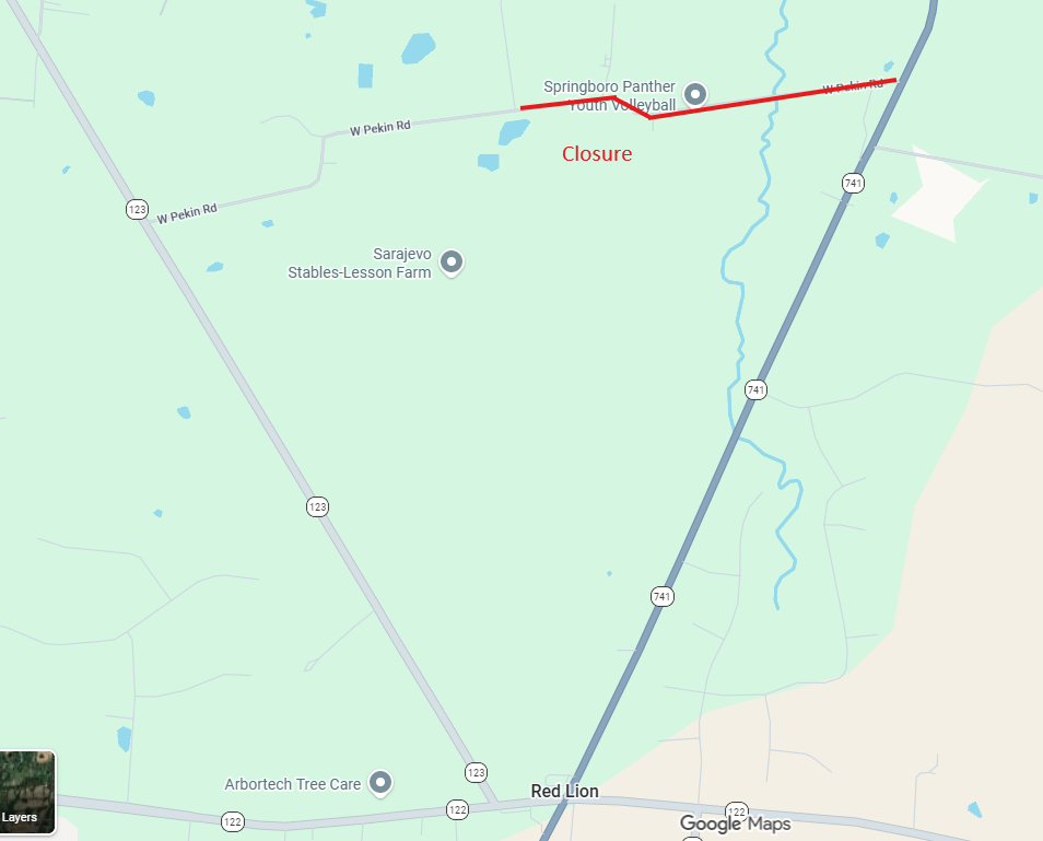 5.26.26 West Pekin Road Closure Site